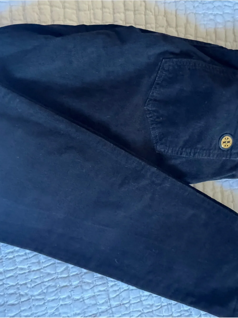 Tory Burch Black Pants with Orange Logo Tab